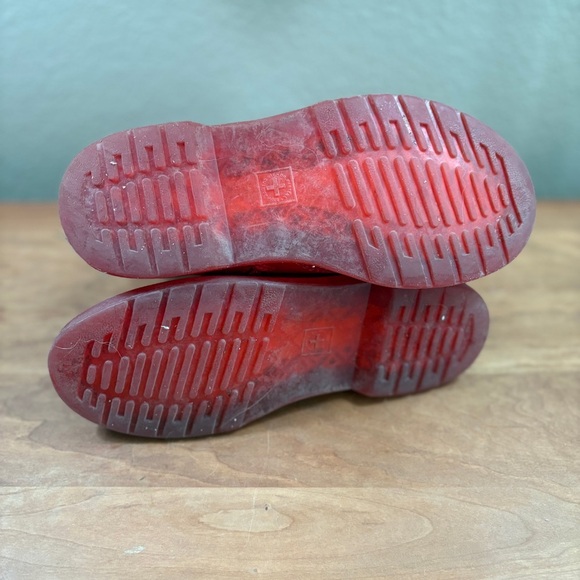 Dr. Marten's Red Kids Combat Lace Up Leather Boots with Size Zipper Youth size 3 - Picture 13 of 16